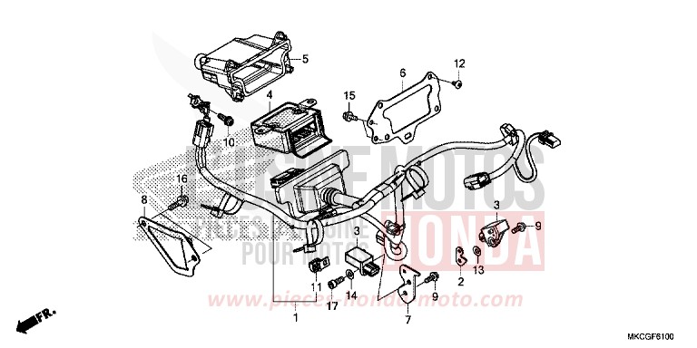 AIRBAG HARNESS for Gold Wing PEARL GLARE WHITE (NHB53E) from 2020